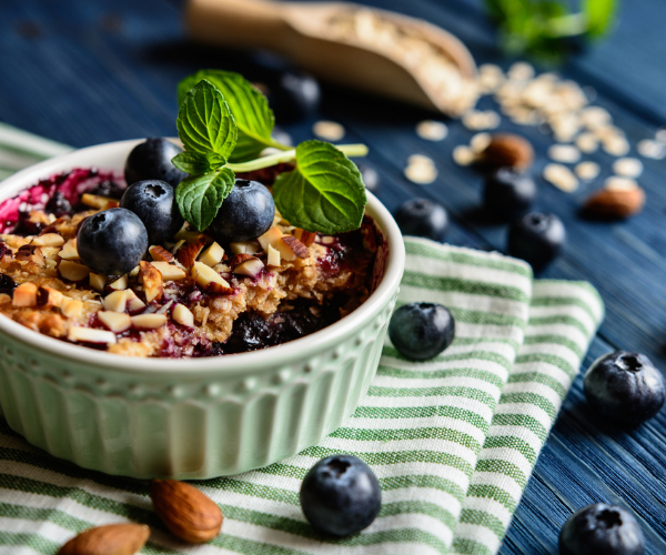 Blueberry and Almond baked oats