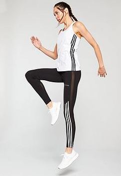 Adidas D2M High Rise 7/8 3 Stripe Tight